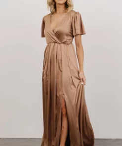 RR Shiloh Satin Maxi Dress | Taupe