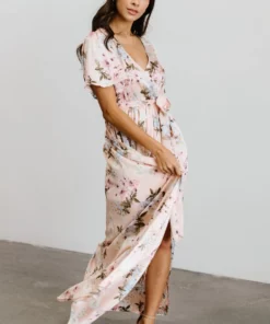BB Custom Sicily Satin Maxi Dress | Blush Floral 16 BB Custom Sicily Satin Maxi Dress | Blush Floral