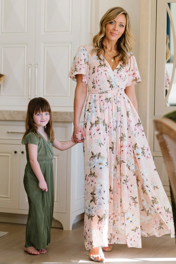 BB Custom Sicily Satin Maxi Dress | Blush Floral 3 BB Custom Sicily Satin Maxi Dress | Blush Floral