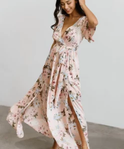 BB Custom Sicily Satin Maxi Dress | Blush Floral 15 BB Custom Sicily Satin Maxi Dress | Blush Floral