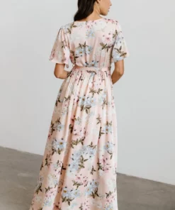BB Custom Sicily Satin Maxi Dress | Blush Floral 17 BB Custom Sicily Satin Maxi Dress | Blush Floral