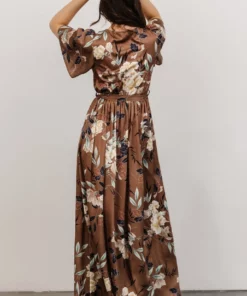 BB Custom Sicily Satin Maxi Dress | Mocha Floral Dresses 11 BB Custom Sicily Satin Maxi Dress | Mocha Floral Dresses
