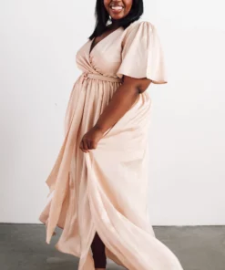 BB Custom Sicily Satin Maxi Dress | Natural