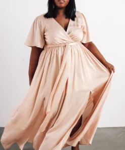 BB Custom Sicily Satin Maxi Dress | Natural