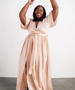 BB Custom Sicily Satin Maxi Dress | Natural