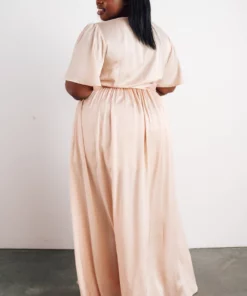 BB Custom Sicily Satin Maxi Dress | Natural
