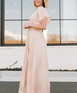 BB Custom Sicily Satin Maxi Dress | Natural