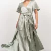 BB Custom Sicily Satin Maxi Dress | Sage