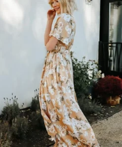 BB Custom Sicily Satin Maxi Dress | Taupe Floral Dresses 17 BB Custom Sicily Satin Maxi Dress | Taupe Floral Dresses