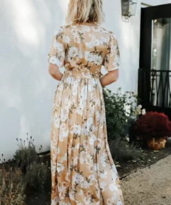 BB Custom Sicily Satin Maxi Dress | Taupe Floral Dresses 18 BB Custom Sicily Satin Maxi Dress | Taupe Floral Dresses