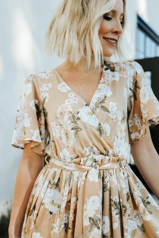 BB Custom Sicily Satin Maxi Dress | Taupe Floral Dresses 11 BB Custom Sicily Satin Maxi Dress | Taupe Floral Dresses