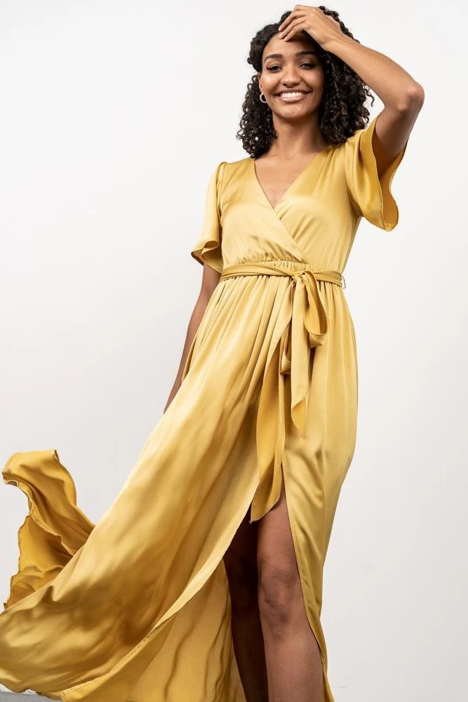 BB Custom Sicily Satin Maxi Dress | Yellow Dresses 8 BB Custom Sicily Satin Maxi Dress | Yellow Dresses