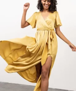 BB Custom Sicily Satin Maxi Dress | Yellow Dresses 14 BB Custom Sicily Satin Maxi Dress | Yellow Dresses
