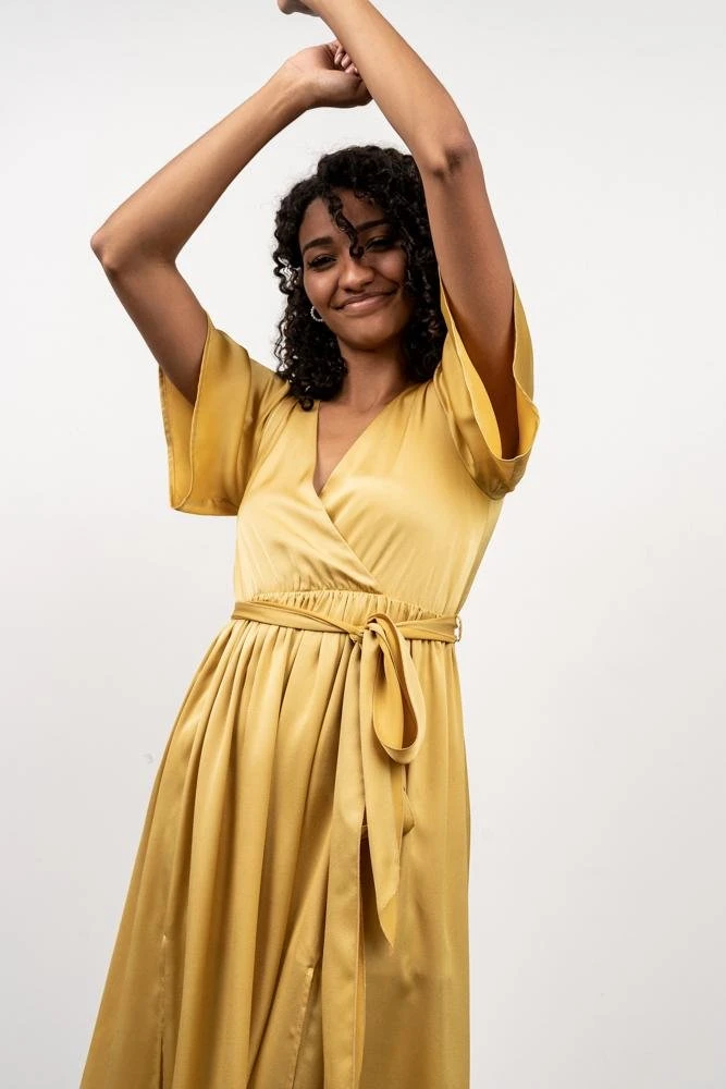 BB Custom Sicily Satin Maxi Dress | Yellow Dresses 2 BB Custom Sicily Satin Maxi Dress | Yellow Dresses