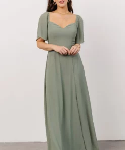 BB Custom Dresses Sierra Sweetheart Maxi Dress | Sage