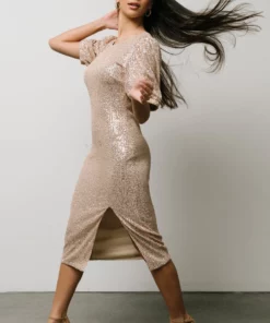 SL Socorro Sequin Midi Dress | Champagne