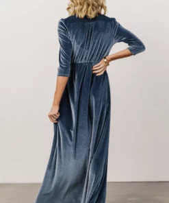 BB Custom Sofia Velvet Maxi Dress | Blue Dresses