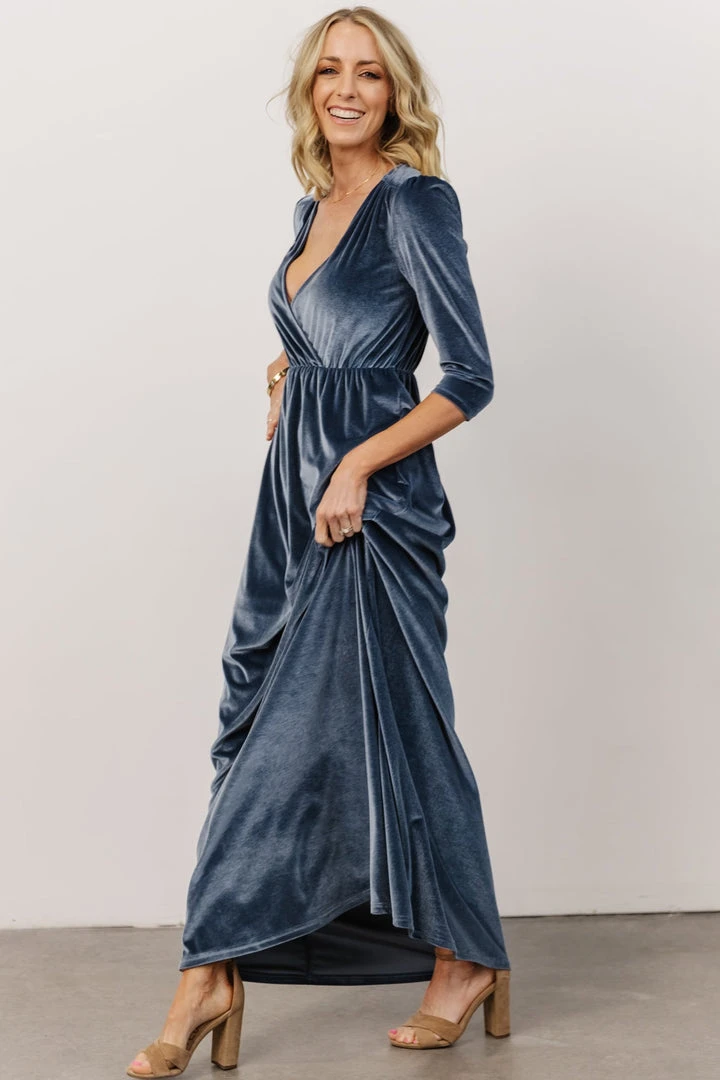 BB Custom Sofia Velvet Maxi Dress | Blue Dresses 3 BB Custom Sofia Velvet Maxi Dress | Blue Dresses