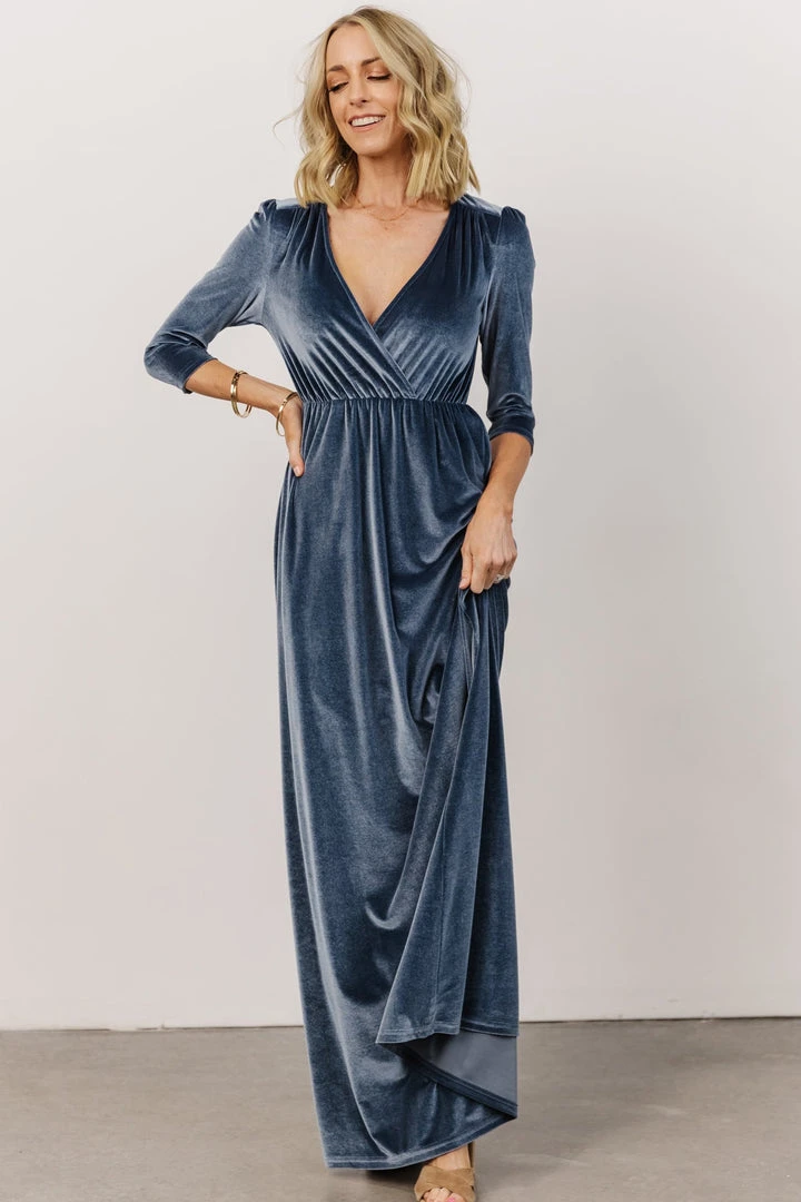BB Custom Sofia Velvet Maxi Dress | Blue Dresses 5 BB Custom Sofia Velvet Maxi Dress | Blue Dresses