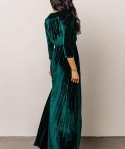 BB Custom Dresses Sofia Velvet Maxi Dress | Emerald 7 BB Custom Dresses Sofia Velvet Maxi Dress | Emerald