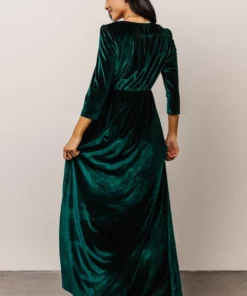 BB Custom Dresses Sofia Velvet Maxi Dress | Emerald 8 BB Custom Dresses Sofia Velvet Maxi Dress | Emerald