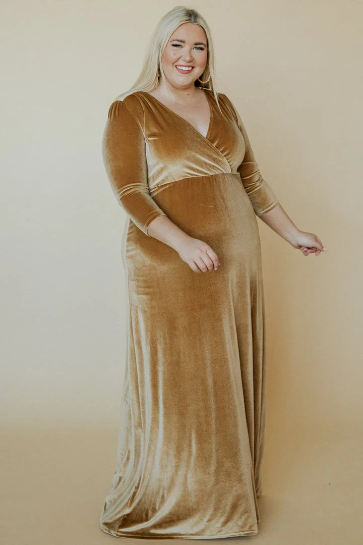 BB Custom Sofia Velvet Maxi Dress | Gold 1 BB Custom Sofia Velvet Maxi Dress | Gold
