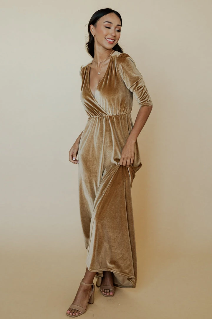 BB Custom Sofia Velvet Maxi Dress | Gold 6 BB Custom Sofia Velvet Maxi Dress | Gold