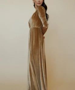 BB Custom Sofia Velvet Maxi Dress | Gold 16 BB Custom Sofia Velvet Maxi Dress | Gold