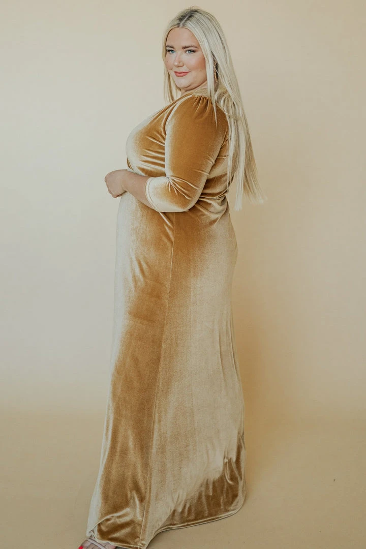 BB Custom Sofia Velvet Maxi Dress | Gold 2 BB Custom Sofia Velvet Maxi Dress | Gold
