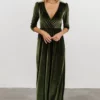 BB Custom Dresses Sofia Velvet Maxi Dress | Olive