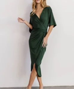 DD Solana Ruched Dress | Hunter Green Dresses