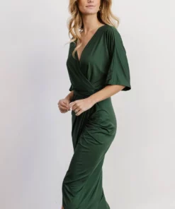 DD Solana Ruched Dress | Hunter Green Dresses