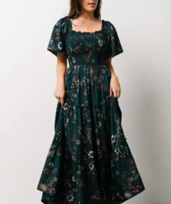 BB Custom Southampton Smocked Maxi Dress | Jade Blossom Dresses