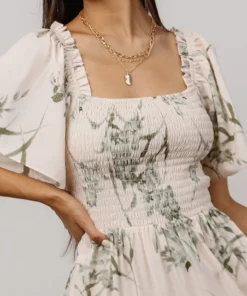 BB Custom Southampton Smocked Maxi Dress | Sage Floral Maxi Dresses