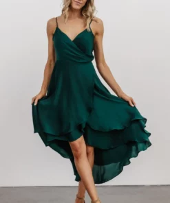 BB Custom Dresses Steffi Tulip Wrap Dress | Emerald
