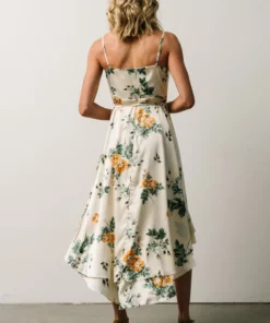 BB Custom Steffi Tulip Wrap Dress | Ivory Floral Dresses