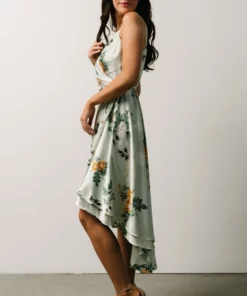 BB Custom Dresses Steffi Tulip Wrap Dress | Light Sage Floral