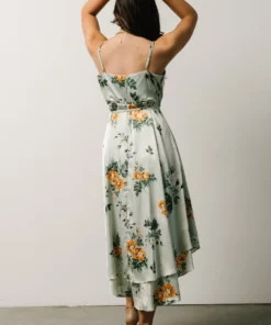 BB Custom Dresses Steffi Tulip Wrap Dress | Light Sage Floral