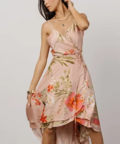 BB Custom Dresses Steffi Tulip Wrap Dress | Pink Multi Floral