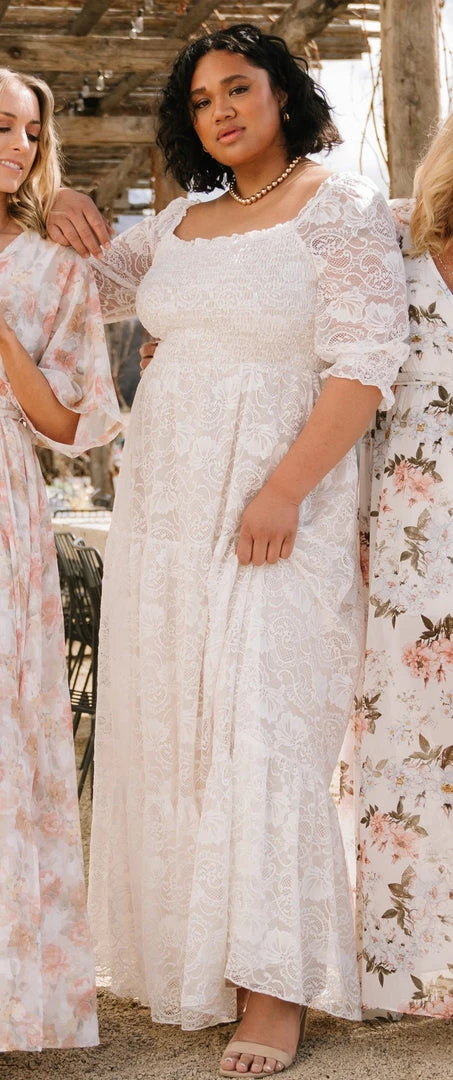 BB Custom Stella Smocked Lace Maxi Dress | Off White Dresses 3 BB Custom Stella Smocked Lace Maxi Dress | Off White Dresses