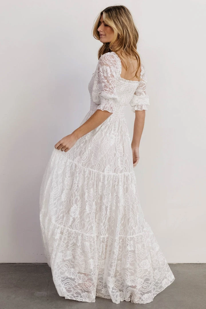 BB Custom Stella Smocked Lace Maxi Dress | Off White Dresses 5 BB Custom Stella Smocked Lace Maxi Dress | Off White Dresses