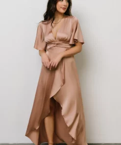 DD Stina Satin Maxi Dress | Champagne