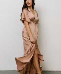 DD Stina Satin Maxi Dress | Champagne