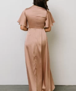 DD Stina Satin Maxi Dress | Champagne