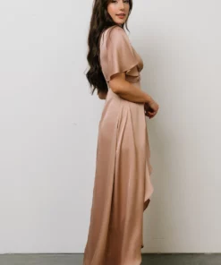 DD Stina Satin Maxi Dress | Champagne