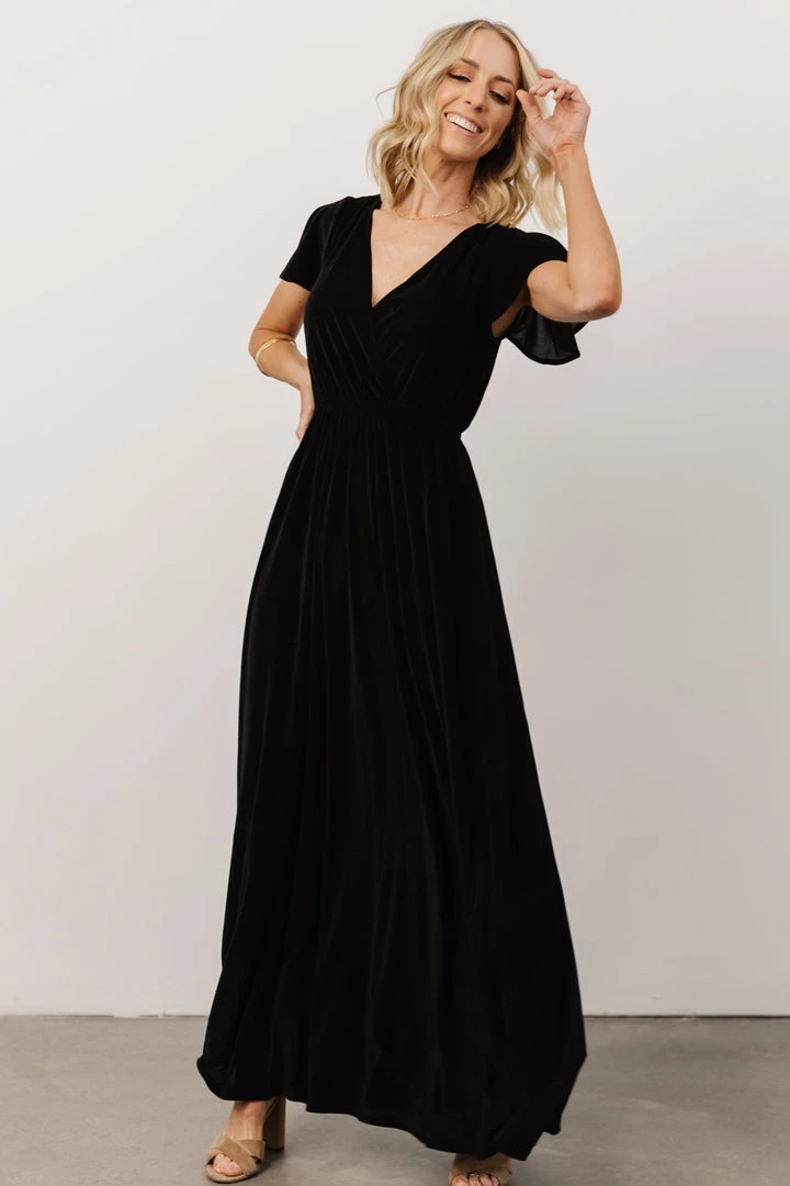 BB Custom Dresses Sulzen Velvet Maxi Dress | Black 1 BB Custom Dresses Sulzen Velvet Maxi Dress | Black