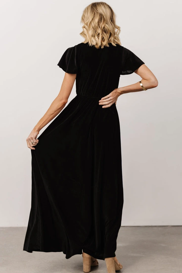 BB Custom Dresses Sulzen Velvet Maxi Dress | Black 4 BB Custom Dresses Sulzen Velvet Maxi Dress | Black