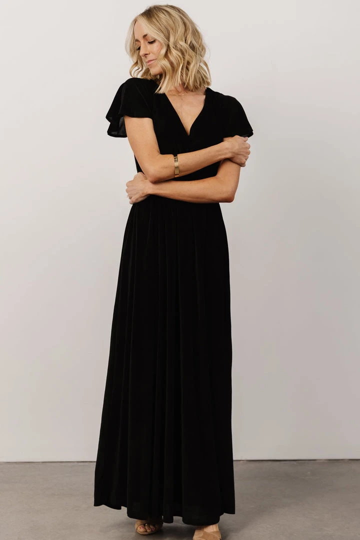 BB Custom Dresses Sulzen Velvet Maxi Dress | Black 6 BB Custom Dresses Sulzen Velvet Maxi Dress | Black