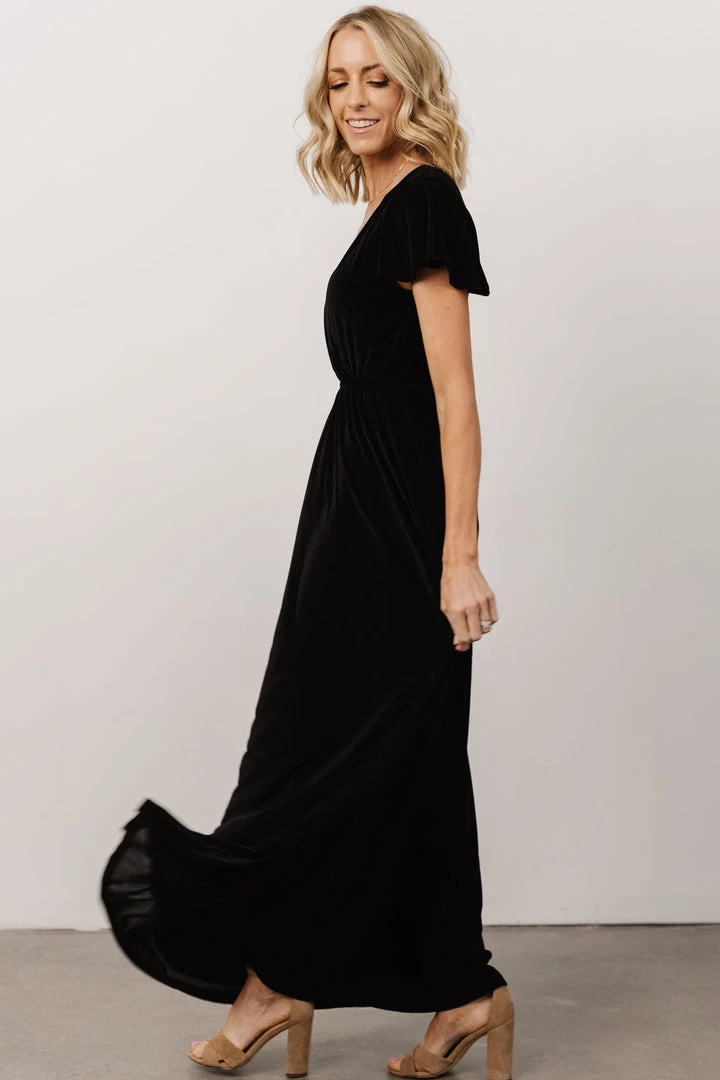 BB Custom Dresses Sulzen Velvet Maxi Dress | Black 5 BB Custom Dresses Sulzen Velvet Maxi Dress | Black