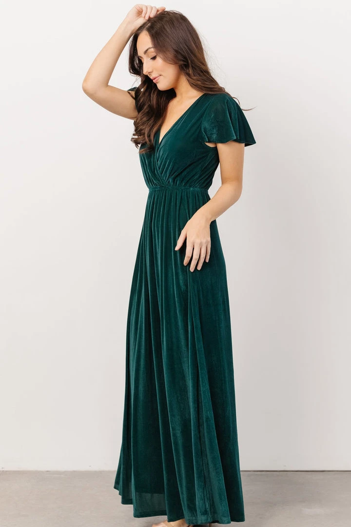 BB Custom Dresses Sulzen Velvet Maxi Dress | Deep Topaz 4 BB Custom Dresses Sulzen Velvet Maxi Dress | Deep Topaz